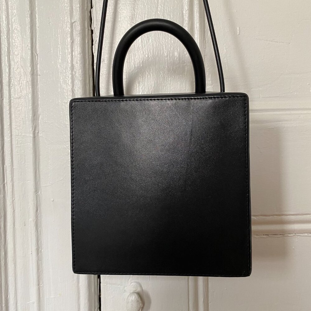 Building Block Box Black Leather Bag - Picture 2 of 6
